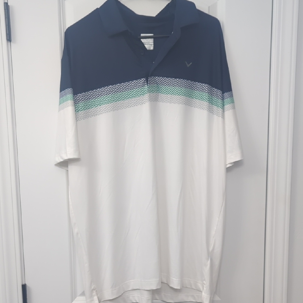 Callaway Men's Navy and White Polo Shirt